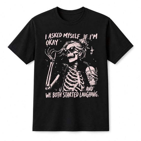 Skeleton Humor Graphic T-Shirt, Unisex Classic Fit Cotton Tee