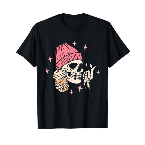 Skeleton Ice Coffee Lover T-Shirt