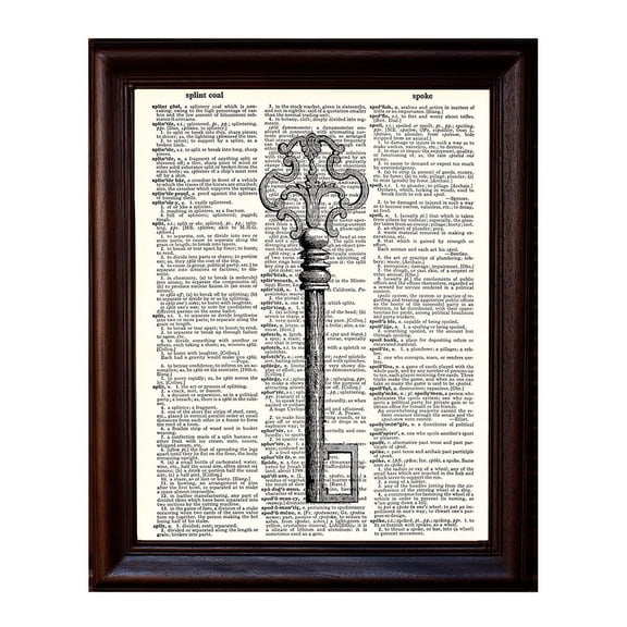 Skeleton Key - Dictionary Art Print Printed On Authentic Vintage Dictionary Book Page - 8 x 10.5