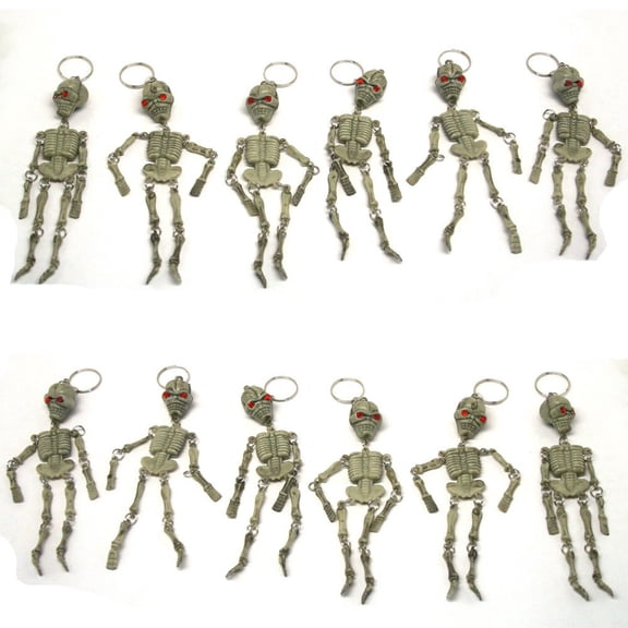 Skeleton Keychains | Package Of 12 | Red