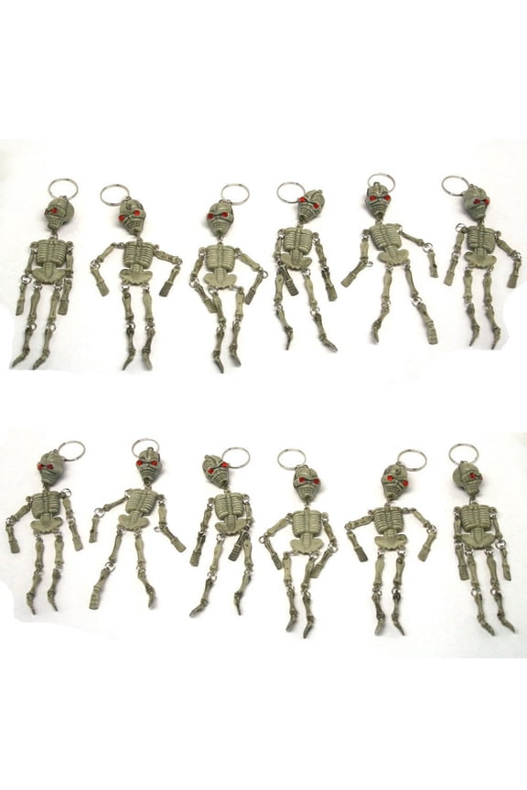 Skeleton Keychains | Package Of 12 | Red