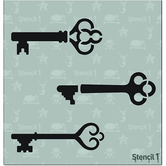 Skeleton Keys 8-Pack Stencil Set Art Craft