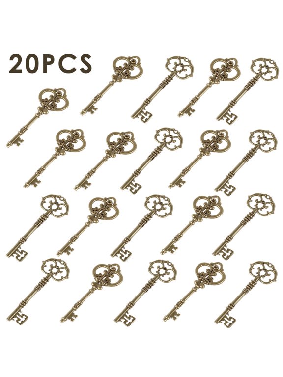 Skeleton Keys Vintage Antique Bronze Pendants Charms 20 Pcs DIY Jewelry Making Wedding Decor (20pcs )