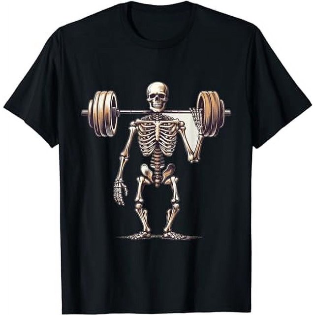 Skeleton Lifting Halloween Costume Fitness Gym Workout TShirt