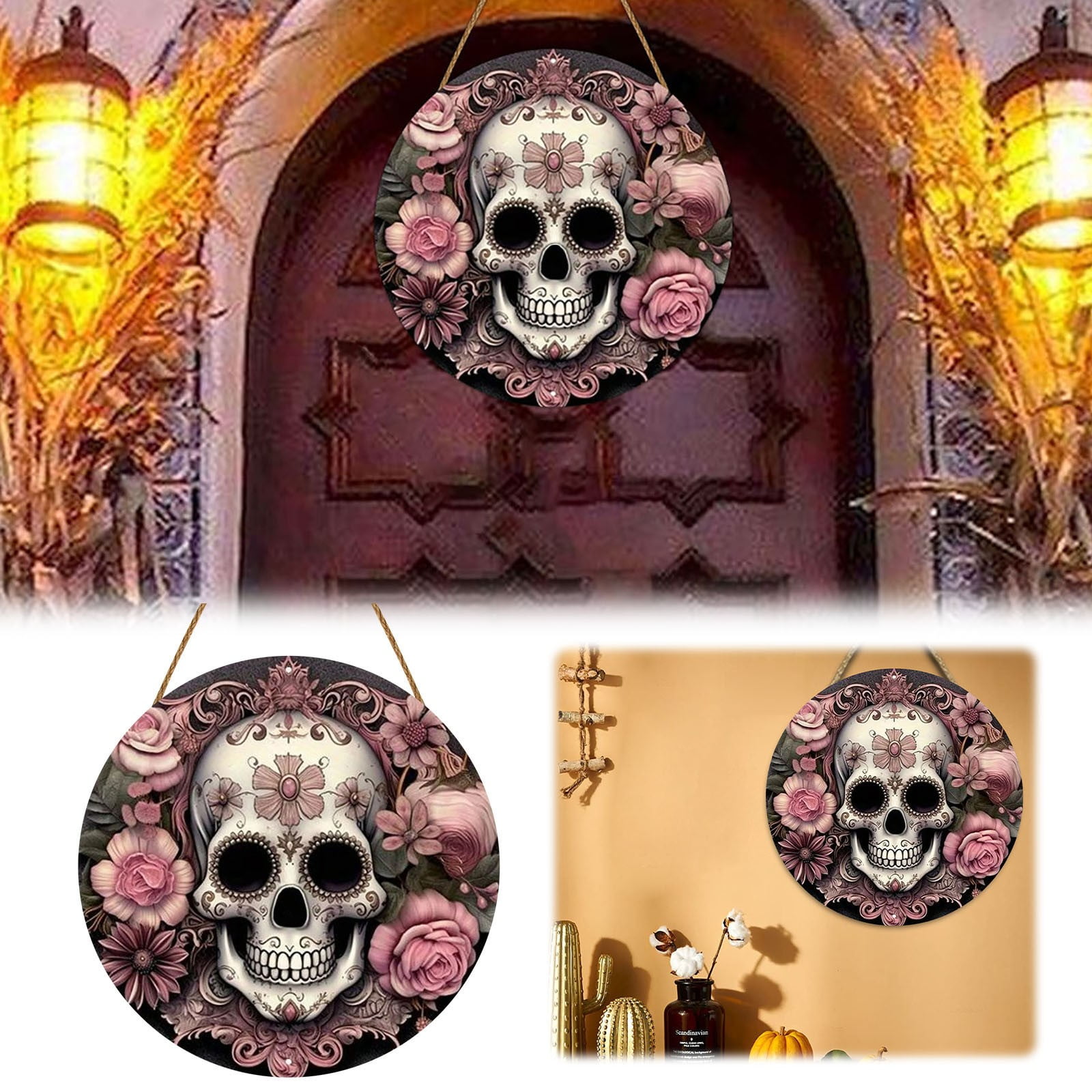 Skeleton Logo Wall Sayings Decorations for Living Room Hanging