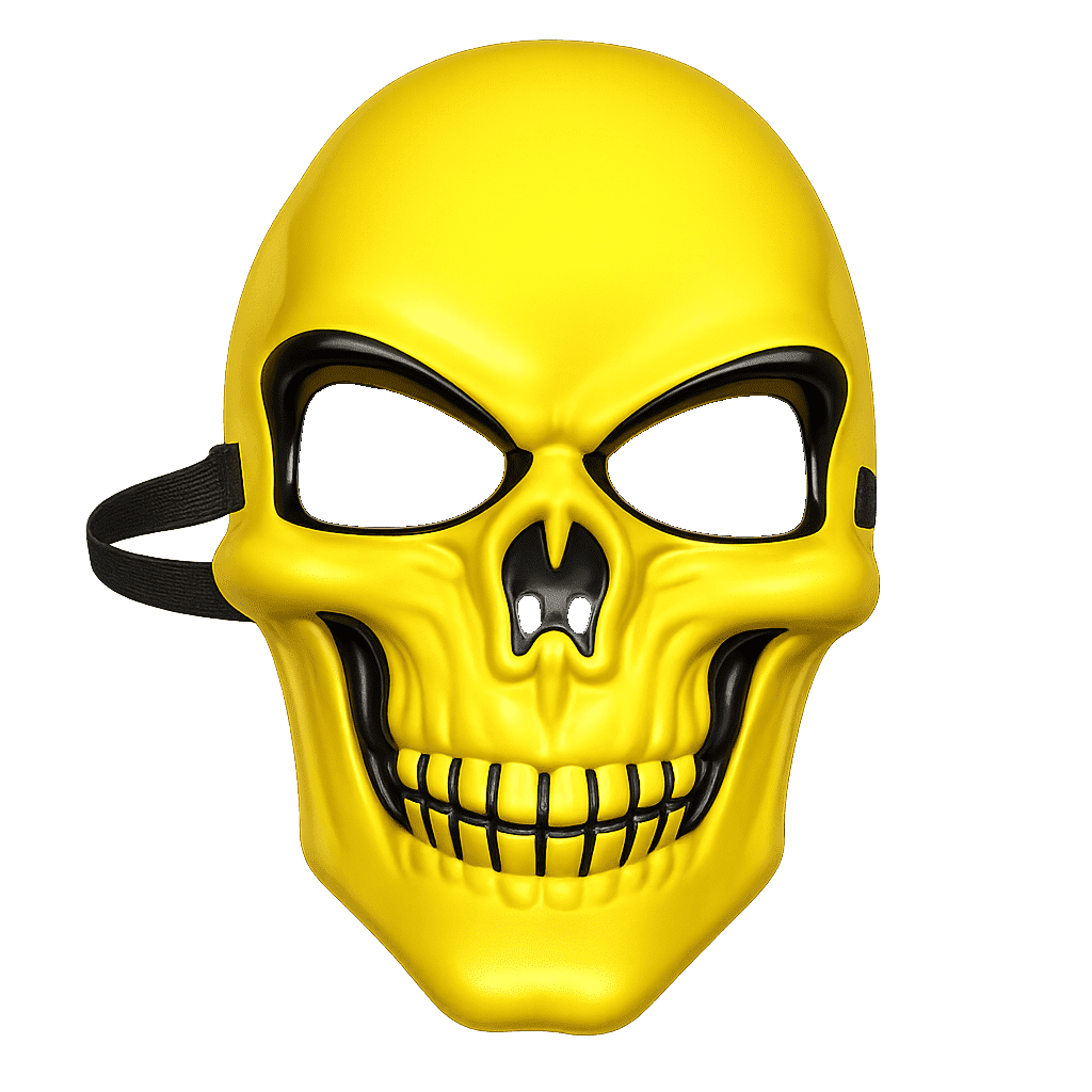 Yellow Skull Skeleton Mask - Matte Skull Mask for Pirate, Villain ...