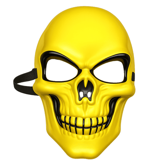 Yellow Skull Skeleton Mask Matte Skull Mask for Pirate, Villain & Fantasy Cosplay