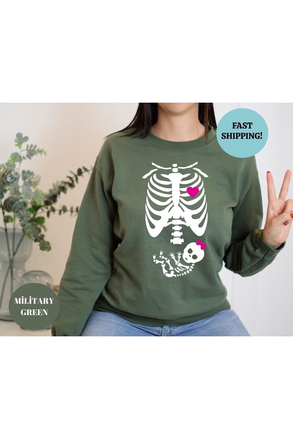 Skeleton Maternity Sweatshirt, Pregnancy Announcement Shirt 2024, Pregnant Women Costume, Fall New Mom Sweater, Mama to Be SWEATSHIRT All Size S-5XL