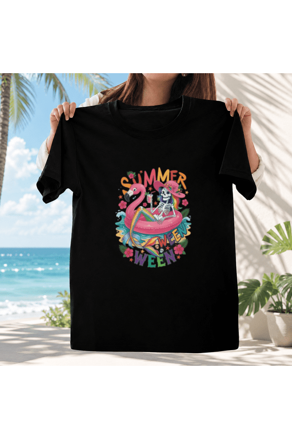 Skeleton Mermaid Summer Ween Float Fun Funny Goth Summer Beach Unisex T-ShirtPlus Size S–5XL Available