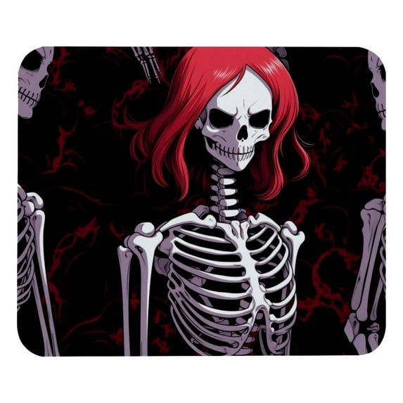 Skeleton Mouse Pad , Soft Cute Computer Mouse Mat with Rubber Base, Easy to Slide, Personalized Design, Portable