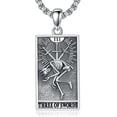 thumbnail image 1 of Skeleton Necklace 925 Sterling Silver Three of Swords Tarot Card Necklace Tarot Jewelry Gifts for Women Men, 1 of 10