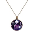 thumbnail image 1 of Skeleton Necklace Personalized Custom Photo Round Pendant Adjustable Stainless Steel Necklaces with Gift Box for Men Women Mothers Valentine's Jewelry Gift, 1 of 6