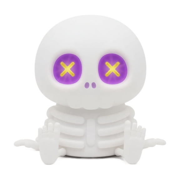 Skeleton Night Light, Silicone Skull Lamp, 2-Level Adjustable Warm Light, Touch Control LED Bedside Lamp for Home, Summerween Party, Halloween Decor, Gift for Christmas Birthday(Multicolor )