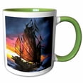 thumbnail image 1 of 3drose, Skeleton of a Junk, 11oz Two-tone Green Mug, 1 of 6
