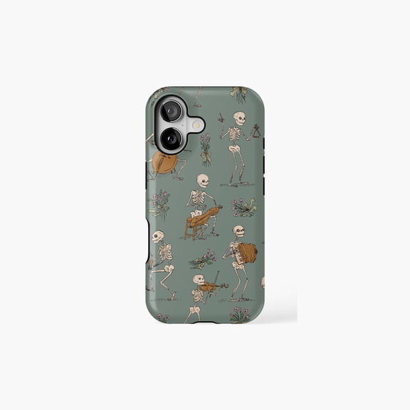 Skeleton Orchestra Creepy Musical Cartoon Pattern Universal Phone Case for iPhone 11–17 Pro Max