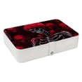 thumbnail image 1 of Skeleton PU Leather Earring Holder with Removable Compartment, Portable Necklace Organizer, Travel Organizer, Jewelry Display, 1 of 6