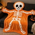 thumbnail image 1 of Skeleton Pattern Halloween Throw Blanket, Halloween Decorative Blanket for Couch Sofa Bed, Cozy Fun Skeleton Design Blanket for Home Decor, Halloween Gift for Party Lovers, 1 of 7