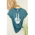 thumbnail image 1 of Skeleton Peace Sign Graphic Tee T-Shirt, 1 of 8