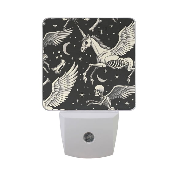 Skeleton Pegasus Night Light 2 Pack LED Nightlight Plug into Wall Dusk to Dawn Sensor Soft White