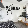 thumbnail image 1 of Skeleton Personalised Wall Decor Game Vinyl Wall Sricker Room Decorative Swag Home Decors Boys Girls Teen Custom Name 42x54cm, 1 of 4