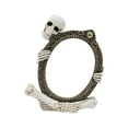 thumbnail image 1 of Skeleton Picture Frame, Gothic Skull Photo Holder, Halloween Horror Decor, Unique Resin Tabletop Ornament for Home, Office, Party, Spooky Gift, 4x6 Inch Oval Display, 1 of 5