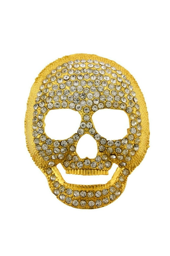 Skeleton Pirate Belt Buckle Unisex Halloween Party Costume Skull Diecut Gold Finished Style