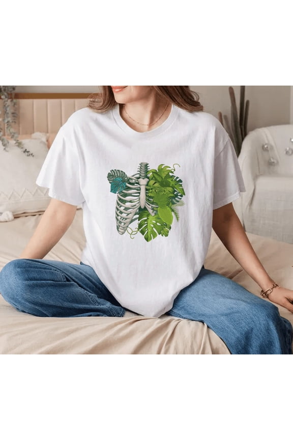 Skeleton Plant Body Graphic Unisex T-Shirt, for men & women, up to size 5XL
