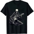 thumbnail image 1 of Skeleton Playing Guitar Rock And Roll Funny Skull T-Shirt, 1 of 5