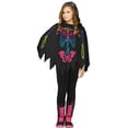 thumbnail image 1 of Skeleton Poncho Girl's Halloween Fancy-Dress Costume for Child, One Size, 1 of 2
