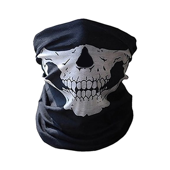 Skeleton Print Seamless Neck Gaiter Multi-Functional Microfiber Face Mask for Cycling Skiing and Halloween Parties