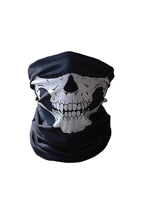 Skeleton Print Seamless Neck Gaiter Multi-Functional Microfiber Face Mask for Cycling Skiing and Halloween Parties