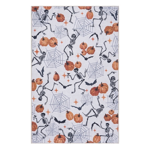 Skeleton Printed Runner, 30"x47", Polyester pile