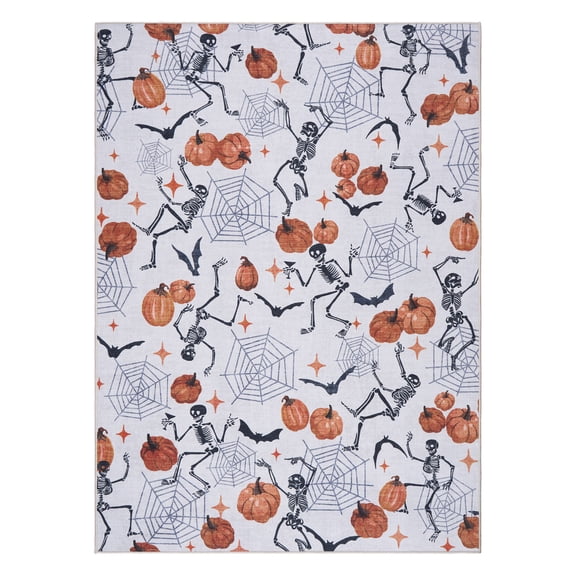 Skeleton Printed Runner, 40"x55", Polyester pile