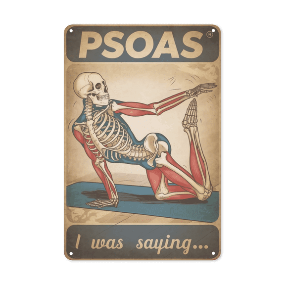 Skeleton Psoas Muscle Metal Sign Vintage Medical Decor Anatomy Art Perfect Hanging Clinic Classroom With Weatherproof Coating Educational Gift Student Therapist Nurse 8x12 inch metal sign retro
