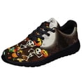 thumbnail image 1 of Skeleton Pumpkin Halloween Shoes Sneakers for Women Men Black Size 5, 1 of 7