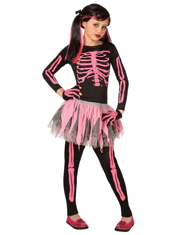 Skeleton Punk Pink Child Halloween Costume