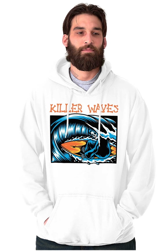 Skeleton Reaper Surfer Killer Waves Hoodie Sweatshirt Women Men Brisco Brands X
