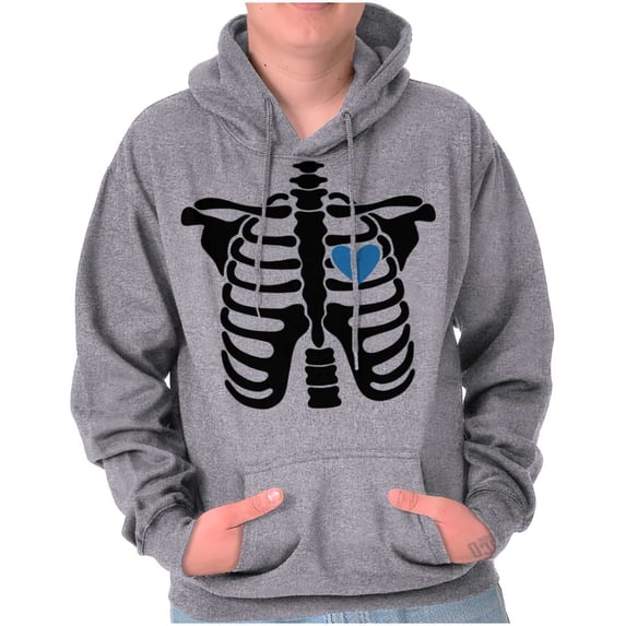 Skeleton Rib Cage Cute Set His Hers Men's Big & Tall Graphic Hoodie Brisco Brands 2X