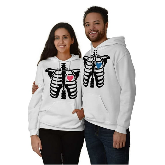 Skeleton Rib Cage Cute Set His Hers Men's Big & Tall Graphic Hoodie Brisco Brands 2X