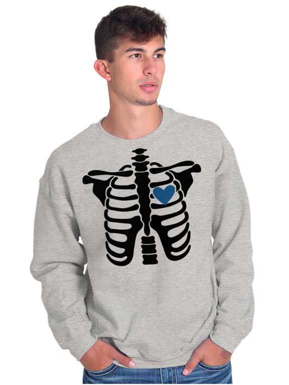 Skeleton Rib Cage Cute Set His Hers Men's Crewneck Sweatshirt Brisco Brands L