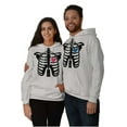 thumbnail image 1 of Skeleton Rib Cage Cute Set His Hers Women Plus Size Graphic Pullover Hoodie Brisco Brands 5X, 1 of 4