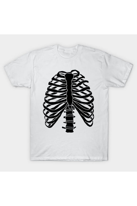 Skeleton Rib Cage Funny Halloween Anatomy Costume Retro X-Ray Bones Bones H870 Unisex T-Shirt, Up to 5XL
