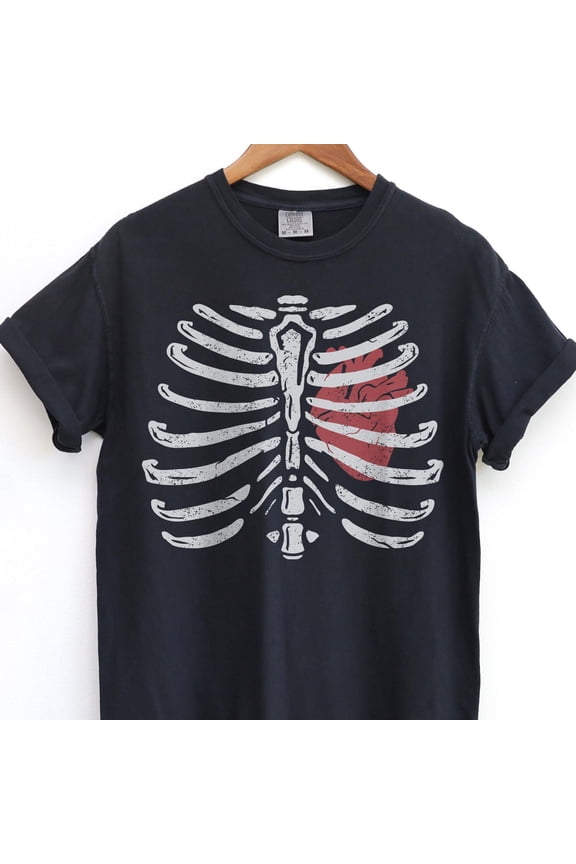 Skeleton Rib Cage Halloween Shirt Rib Cage Tshirt Halloween Skeleton Goth Halloween Gothic