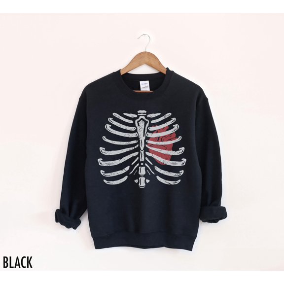 Skeleton Rib Cage, Halloween T-Shirt, Rib Cage Crewneck, Halloween Skeleton, Goth Hallowee