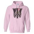 thumbnail image 1 of Skeleton Rib Cage Hoodie Sweatshirt Unisex 4X-Large Pink, 1 of 5