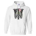 thumbnail image 1 of Skeleton Rib Cage Hoodie Sweatshirt Unisex Large White, 1 of 5