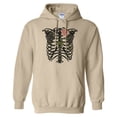 thumbnail image 1 of Skeleton Rib Cage Hoodie Sweatshirt Unisex X-Large Sand, 1 of 5
