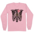 thumbnail image 1 of Skeleton Rib Cage Long Sleeve Shirt Unisex 3X-Large Pink, 1 of 5