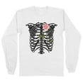 thumbnail image 1 of Skeleton Rib Cage Long Sleeve Shirt Unisex Small White, 1 of 5