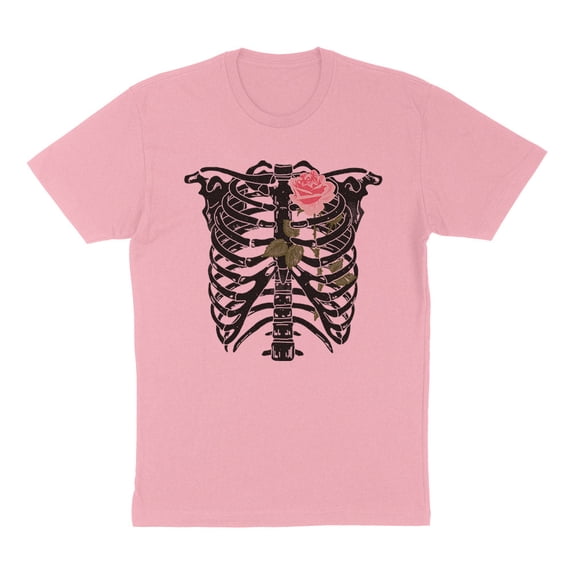Skeleton Rib Cage Shirt Unisex Large Pink